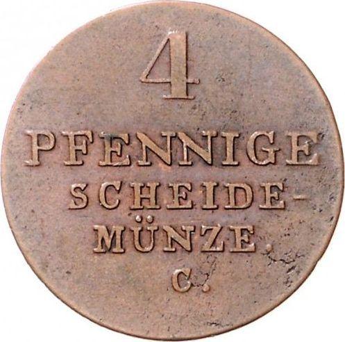 Reverso 4 Pfennige 1827 C - valor de la moneda  - Hannover, Jorge IV