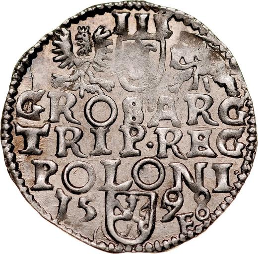 Rewers monety - Trojak 1598 F "Mennica wschowska" - cena srebrnej monety - Polska, Zygmunt III