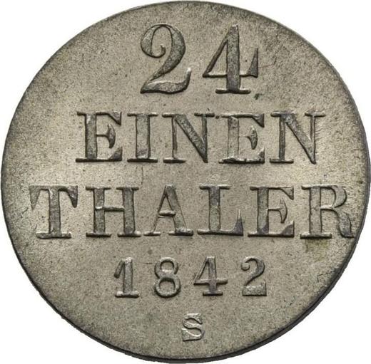 Revers 1/24 Taler 1842 S - Silbermünze Wert - Hannover, Ernst August I
