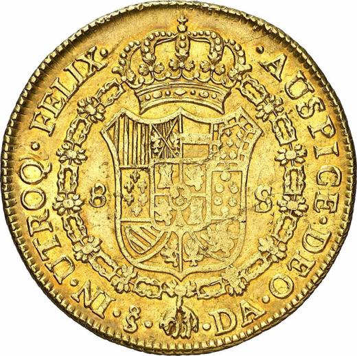Reverso 8 escudos 1775 So DA - valor de la moneda de oro - Chile, Carlos III