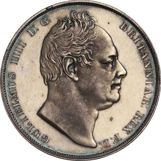 Аверс монеты - 1 крона 1834 года WW - цена серебряной монеты - Великобритания, Вильгельм IV