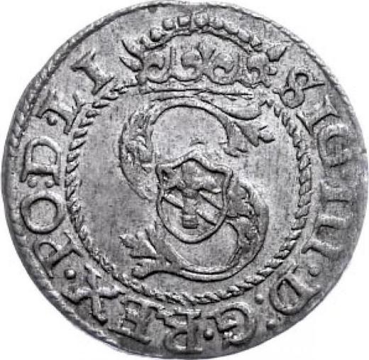 Аверс монеты - Шеляг 1593 года "Рига" - цена серебряной монеты - Польша, Сигизмунд III Ваза