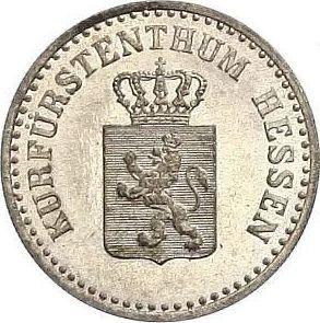 Аверс монеты - 1 серебряный грош 1866 года - цена серебряной монеты - Гессен-Кассель, Фридрих Вильгельм I