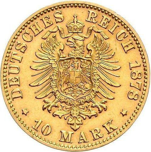 Реверс монеты - 10 марок 1878 года B "Пруссия" - цена золотой монеты - Германия, Германская Империя