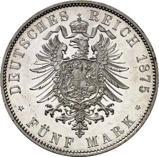 Реверс монеты - 5 марок 1875 года D "Бавария" - цена серебряной монеты - Германия, Германская Империя