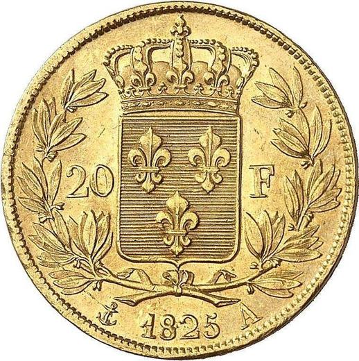 Rewers monety - 20 franków 1825 A "Typ 1825-1830" Paryż - cena złotej monety - Francja, Karol X
