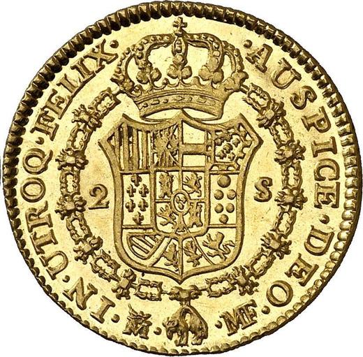 Reverse 2 Escudos 1800 M MF - Spain, Charles IV