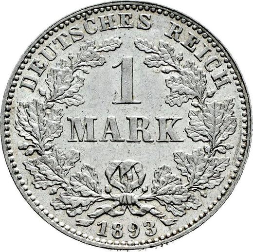 Аверс монеты - 1 марка 1893 года J "Тип 1891-1916" - цена серебряной монеты - Германия, Германская Империя