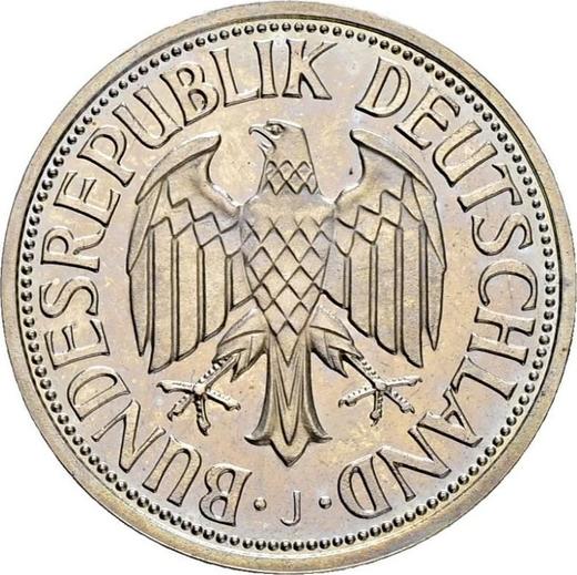 Реверс монеты - 1 марка 1958 года J - цена  монеты - Германия, ФРГ