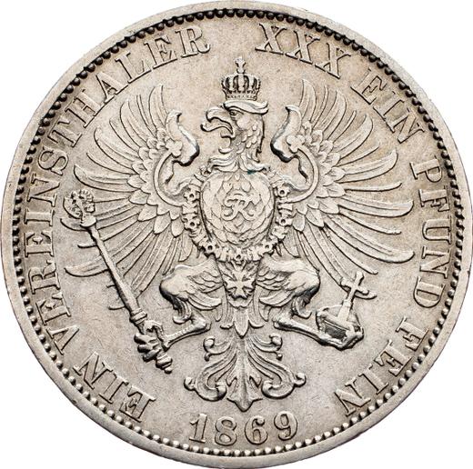 Reverso Tálero 1869 A - valor de la moneda de plata - Prusia, Guillermo I
