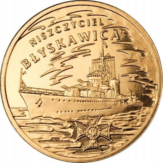 Rewers monety - 2 złote 2012 MW "Niszczyciel "Blyskawica"" - cena  monety - Polska, III RP po denominacji