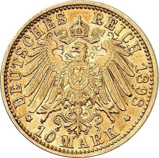 Реверс монеты - 10 марок 1898 года G "Баден" - цена золотой монеты - Германия, Германская Империя
