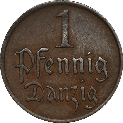 Реверс монеты - 1 пфенниг 1926 года - цена  монеты - Польша, Вольный город Данциг