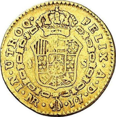 Реверс монеты - 1 эскудо 1794 года NR JJ - цена золотой монеты - Колумбия, Карл IV