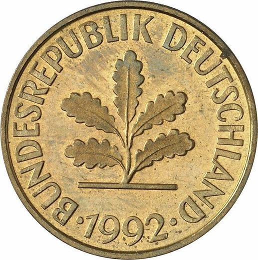 Реверс монеты - 10 пфеннигов 1992 года A - цена  монеты - Германия, ФРГ