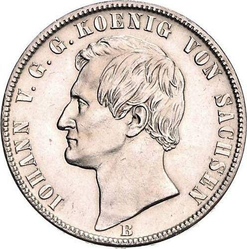 Аверс монеты - Талер 1871 года B "Горный" - цена серебряной монеты - Саксония-Альбертина, Иоганн