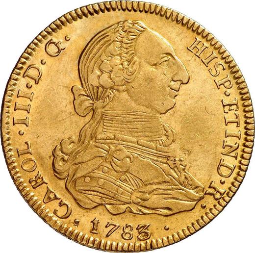 Obverse 4 Escudos 1783 PTS PR - Gold Coin Value - Bolivia, Charles III