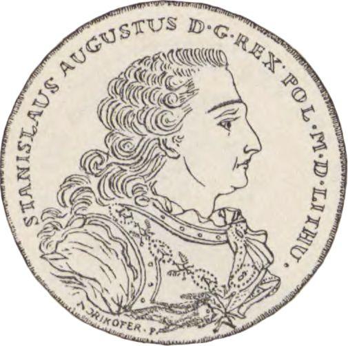 Аверс монеты - Пробный Талер 1766 года MORIKOFER. F. - цена серебряной монеты - Польша, Станислав II Август