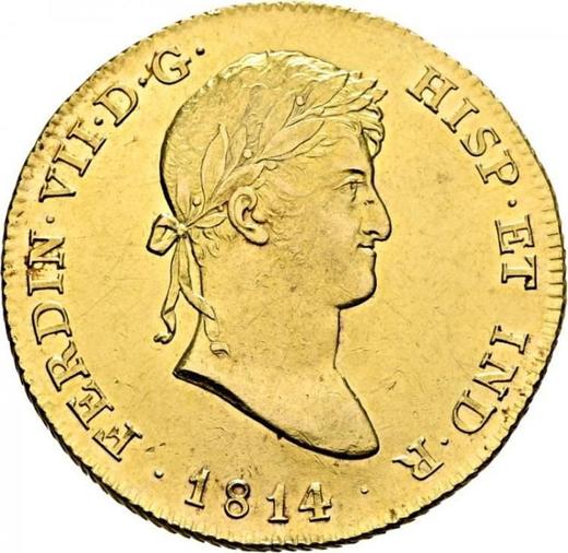 Аверс монеты - 8 эскудо 1814 года M GJ - цена золотой монеты - Испания, Фердинанд VII