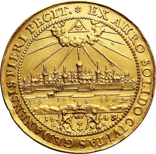 Реверс монеты - Донатив 5 дукатов 1645 года GR "Гданьск" - цена золотой монеты - Польша, Владислав IV