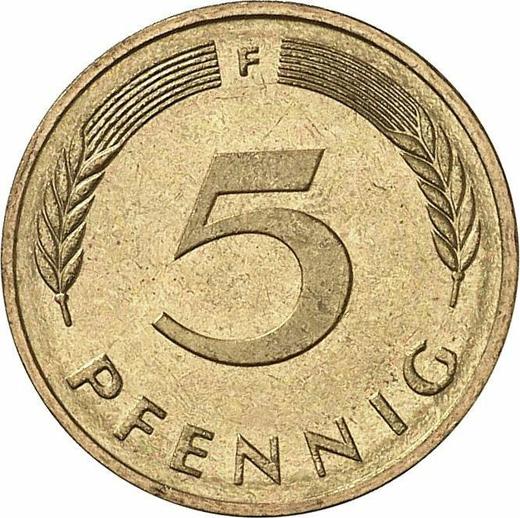 Anverso 5 Pfennige 1987 F - valor de la moneda  - Alemania, RFA