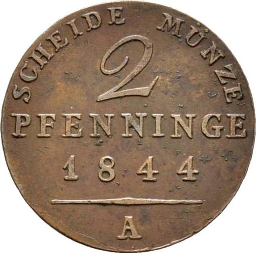 Реверс монеты - 2 пфеннига 1844 года A - цена  монеты - Пруссия, Фридрих Вильгельм IV