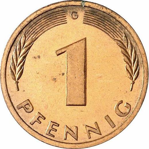 Аверс монеты - 1 пфенниг 1985 года G - цена  монеты - Германия, ФРГ