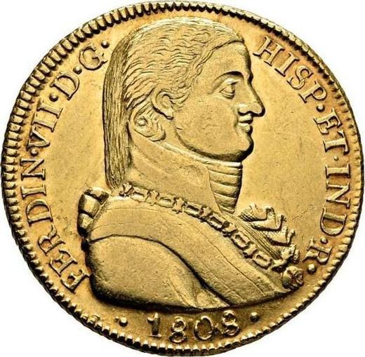Awers monety - 8 escudo 1808 So FJ - cena złotej monety - Chile, Ferdynand VI