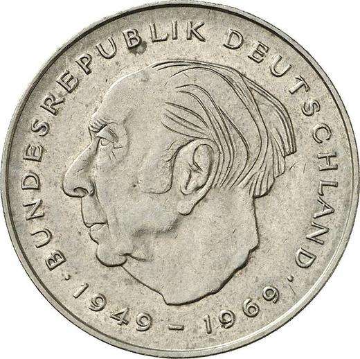 Anverso 2 marcos 1983 D "Theodor Heuss" - valor de la moneda  - Alemania, RFA