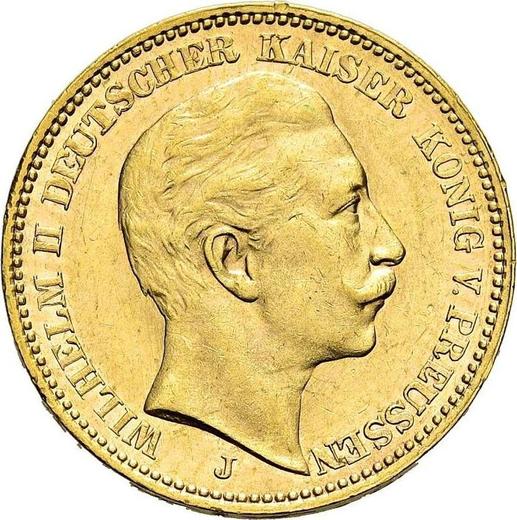 Аверс монеты - 20 марок 1905 года J "Пруссия" - цена золотой монеты - Германия, Германская Империя