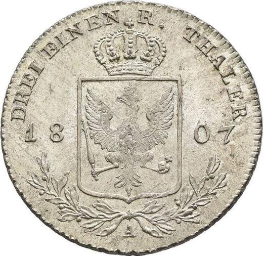 Reverso 1/3 tálero 1807 A - valor de la moneda de plata - Prusia, Federico Guillermo III