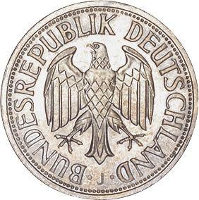 Реверс монеты - 1 марка 1966 года J - цена  монеты - Германия, ФРГ