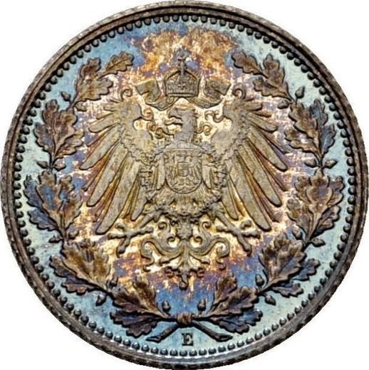 Reverso Medio marco 1918 E "Tipo 1905-1919" - valor de la moneda de plata - Alemania, Imperio alemán