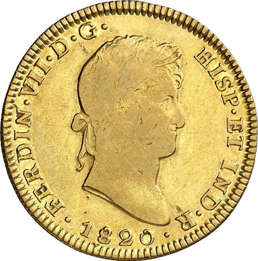Аверс монеты - 4 эскудо 1820 года Mo JJ - цена золотой монеты - Мексика, Фердинанд VII