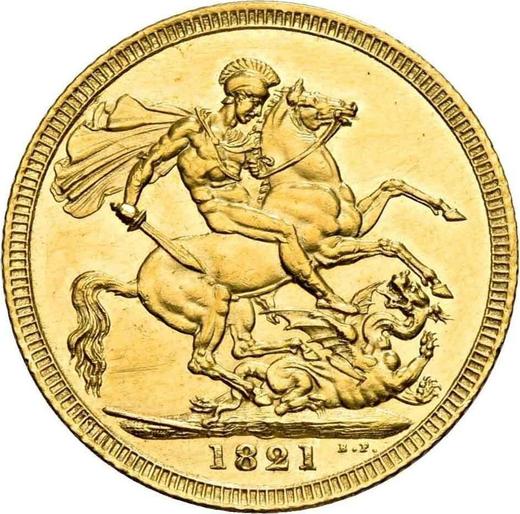Реверс монеты - Соверен 1821 года BP - цена золотой монеты - Великобритания, Георг IV