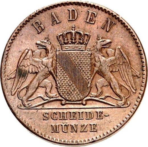 Anverso 1 Kreuzer 1871 "Victoria sobre Francia" - valor de la moneda  - Baden, Federico I