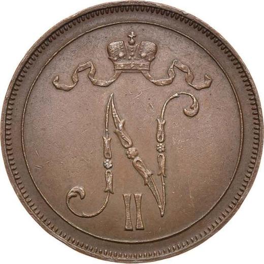 Аверс монеты - 10 пенни 1912 года - цена  монеты - Финляндия, Великое княжество
