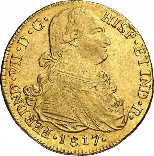 Аверс монеты - 8 эскудо 1817 года P FM - цена золотой монеты - Колумбия, Фердинанд VII