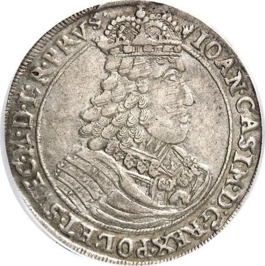 Anverso Ort (18 groszy) 1654 HIL "Toruń" - valor de la moneda de plata - Polonia, Juan II Casimiro