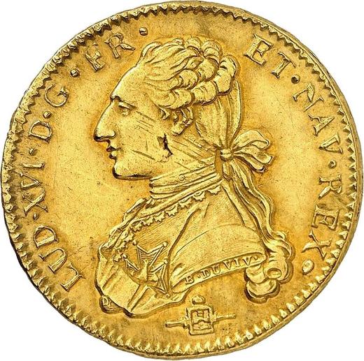 Аверс монеты - Двойной луидор 1783 года B Руан - цена золотой монеты - Франция, Людовик XVI