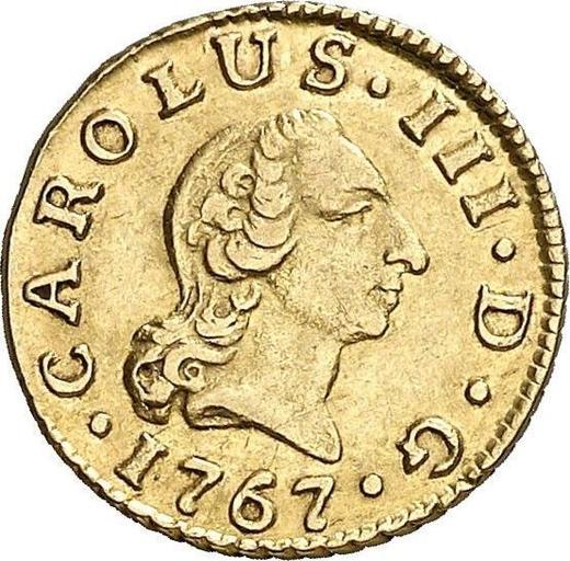 Awers monety - 1/2 escudo 1767 S CF - cena złotej monety - Hiszpania, Karol III