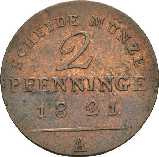 Reverso 2 Pfennige 1821 A - valor de la moneda  - Prusia, Federico Guillermo III