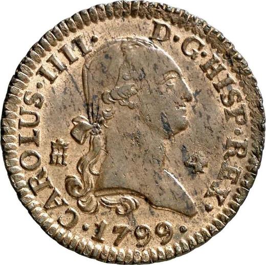 Anverso 4 maravedíes 1799 - valor de la moneda  - España, Carlos IV