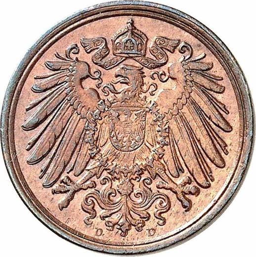 Reverso 1 Pfennig 1895 D "Tipo 1890-1916" - valor de la moneda  - Alemania, Imperio alemán