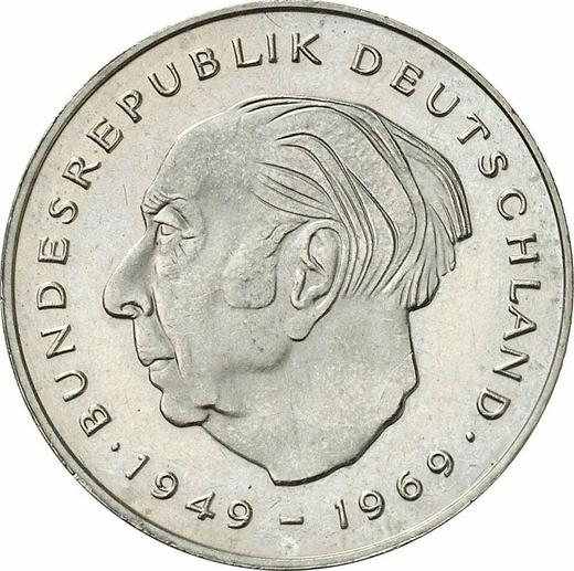 Аверс монеты - 2 марки 1986 года D "Теодор Хойс" - цена  монеты - Германия, ФРГ