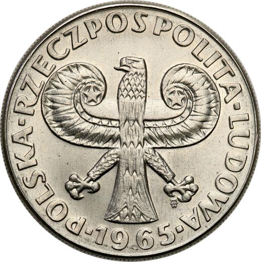 Аверс монеты - Пробные 10 злотых 1965 года MW "Колонна Сигизмунда" 31 мм Никель - цена  монеты - Польша, Народная Республика