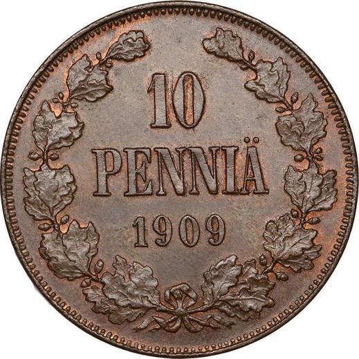 Rewers monety - 10 penni 1909 - cena  monety - Finlandia, Wielkie Księstwo
