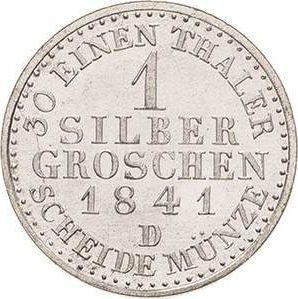Reverso 1 Silber Groschen 1841 D - valor de la moneda de plata - Prusia, Federico Guillermo IV