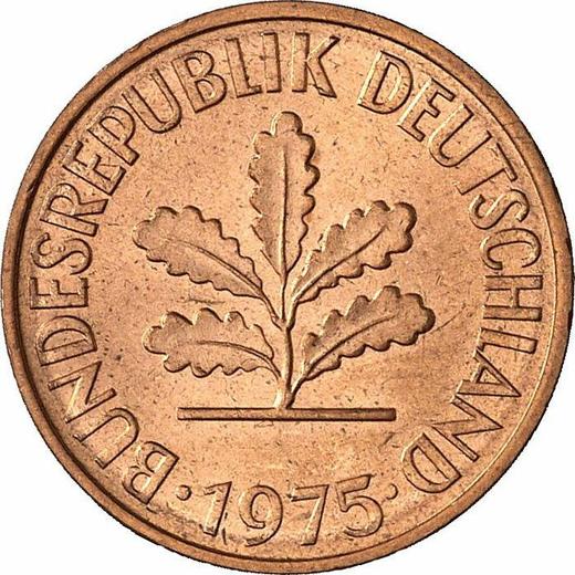 Reverso 2 Pfennige 1975 G - valor de la moneda  - Alemania, RFA