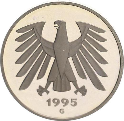 Реверс монеты - 5 марок 1995 года G - цена  монеты - Германия, ФРГ